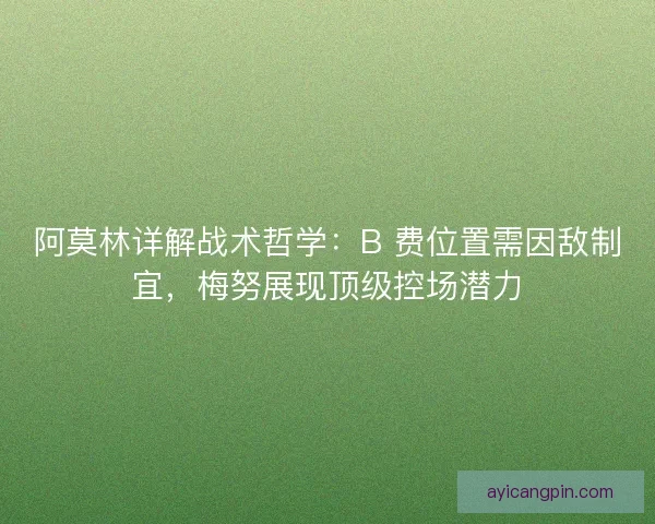 阿莫林详解战术哲学：B 费位置需因敌制宜，梅努展现顶级控场潜力