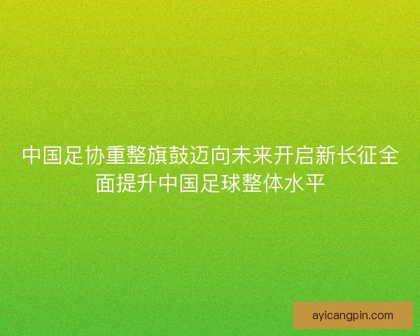 中国足协重整旗鼓迈向未来开启新长征全面提升中国足球整体水平