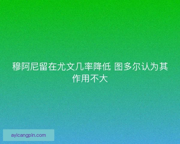 穆阿尼留在尤文几率降低 图多尔认为其作用不大
